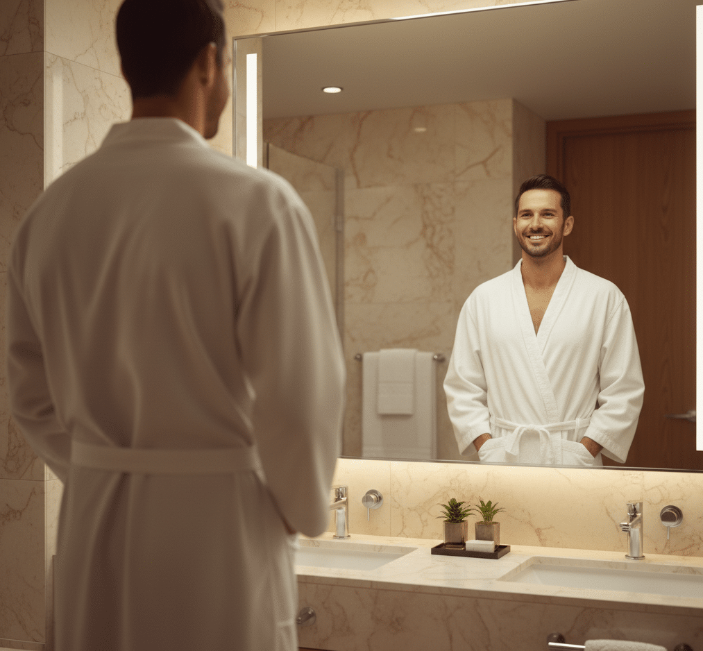 Genitalkosmetik M&auml;nner gl&uuml;cklicher Patentient