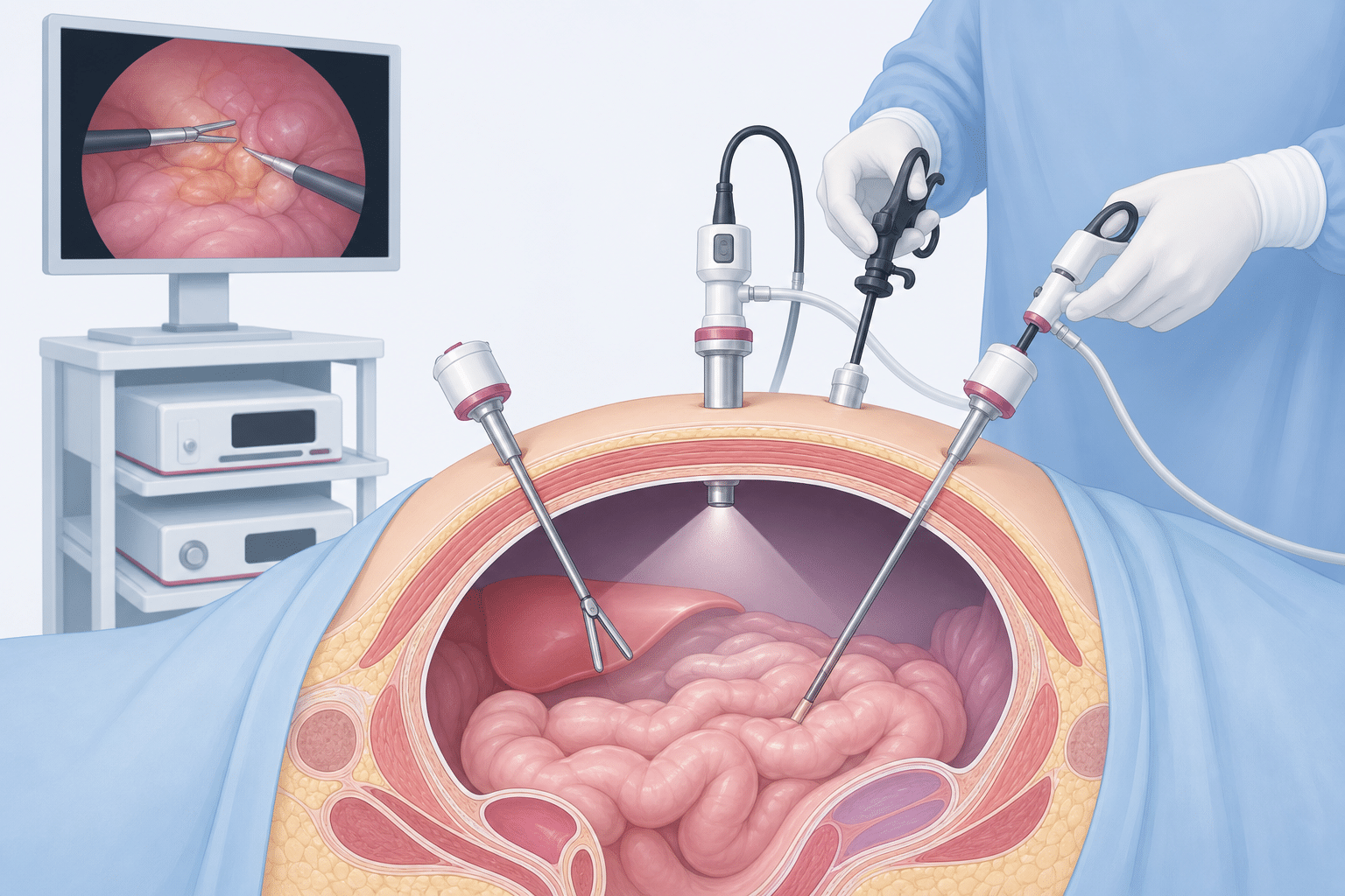 Arzt erkl&auml;rt Patientin m&ouml;gliche Komplikationen nach einer minimal-invasiven Behandlung
