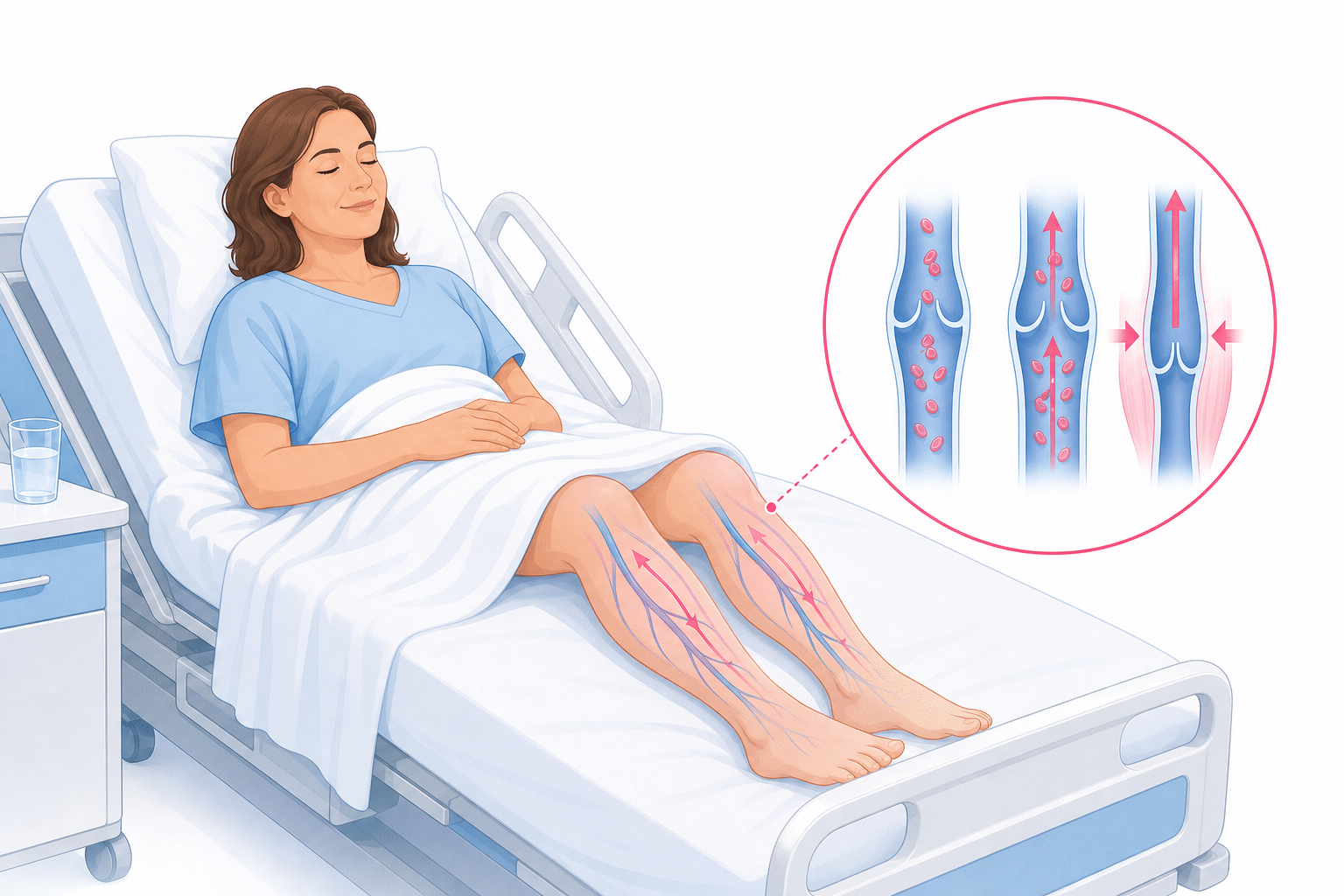 Schaubild: Thrombose und Embolie als Komplikation nach Sch&ouml;nheitsoperationen, Entstehung, Symptome und Prophylaxe im &Uuml;berblick